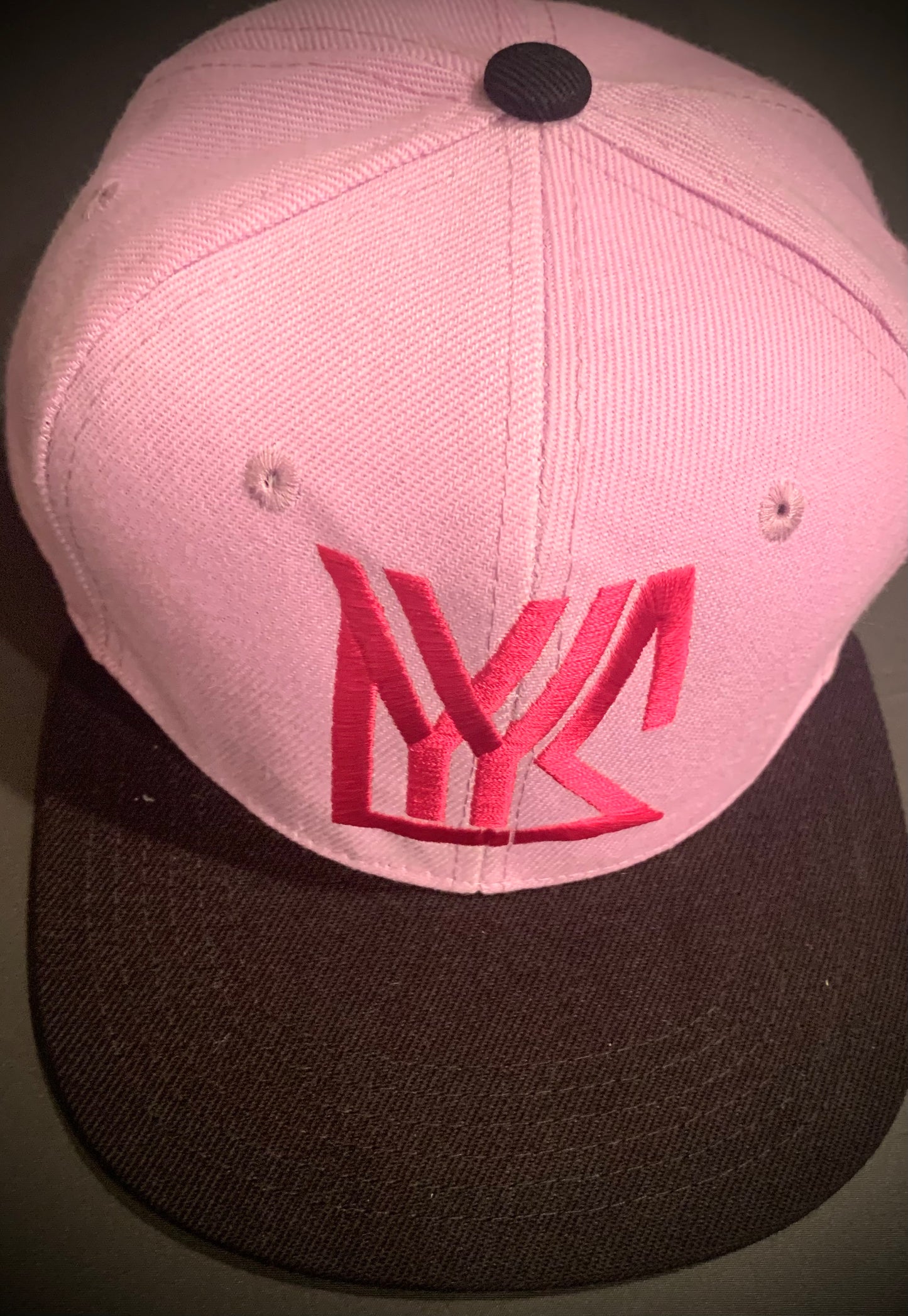 Youth Lavender/ Black Snap Back with Hot Pink Logo