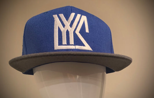 Dark Grey/Royal Blue Snap Back with white Logo