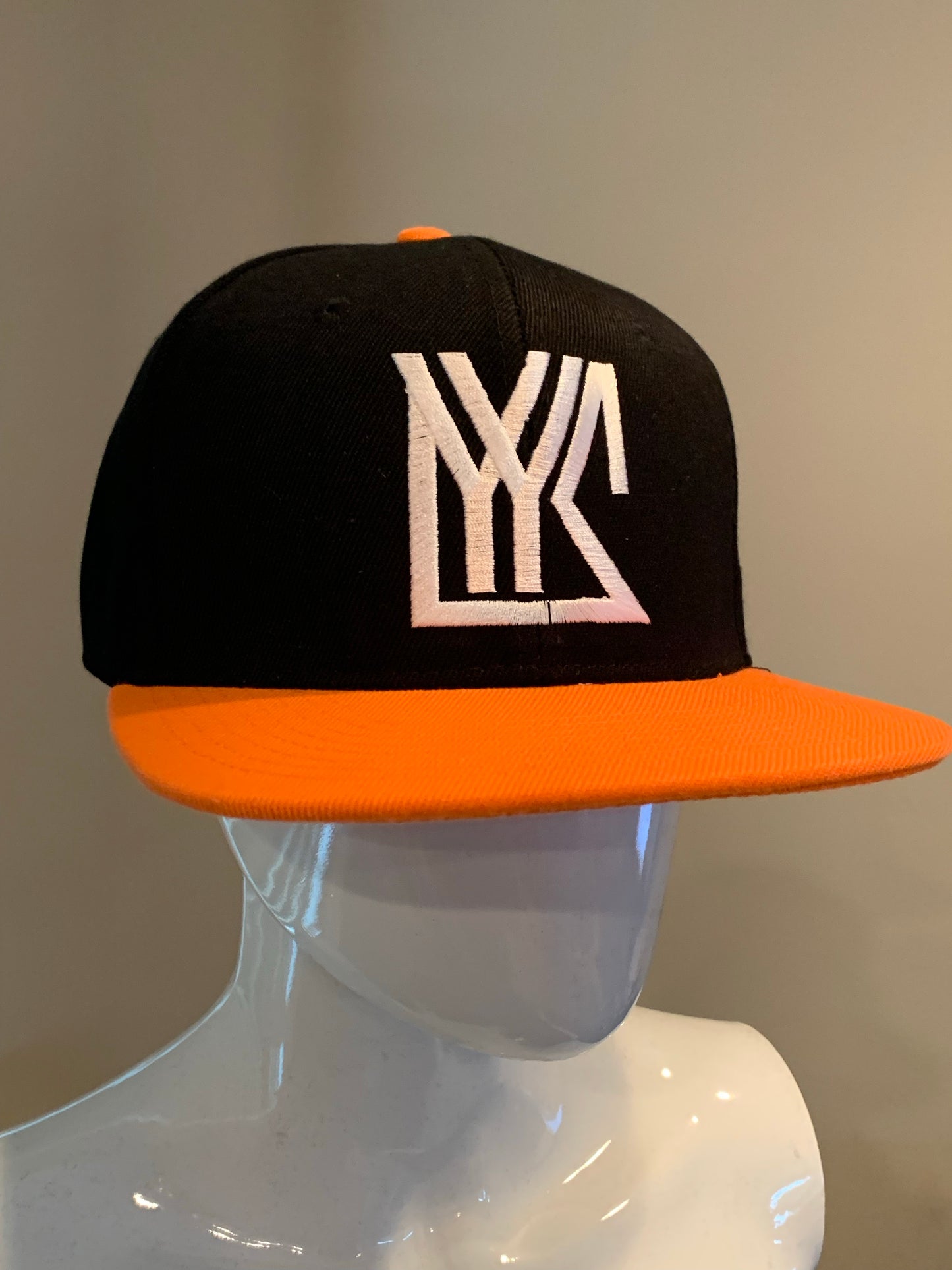 Orange/Black Snap Back with white Logo