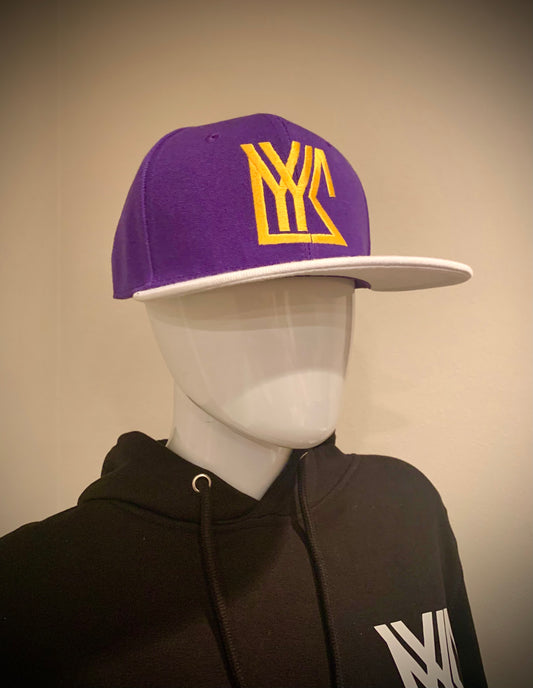 Purple/White Snap Back with Golden Yellow Logo