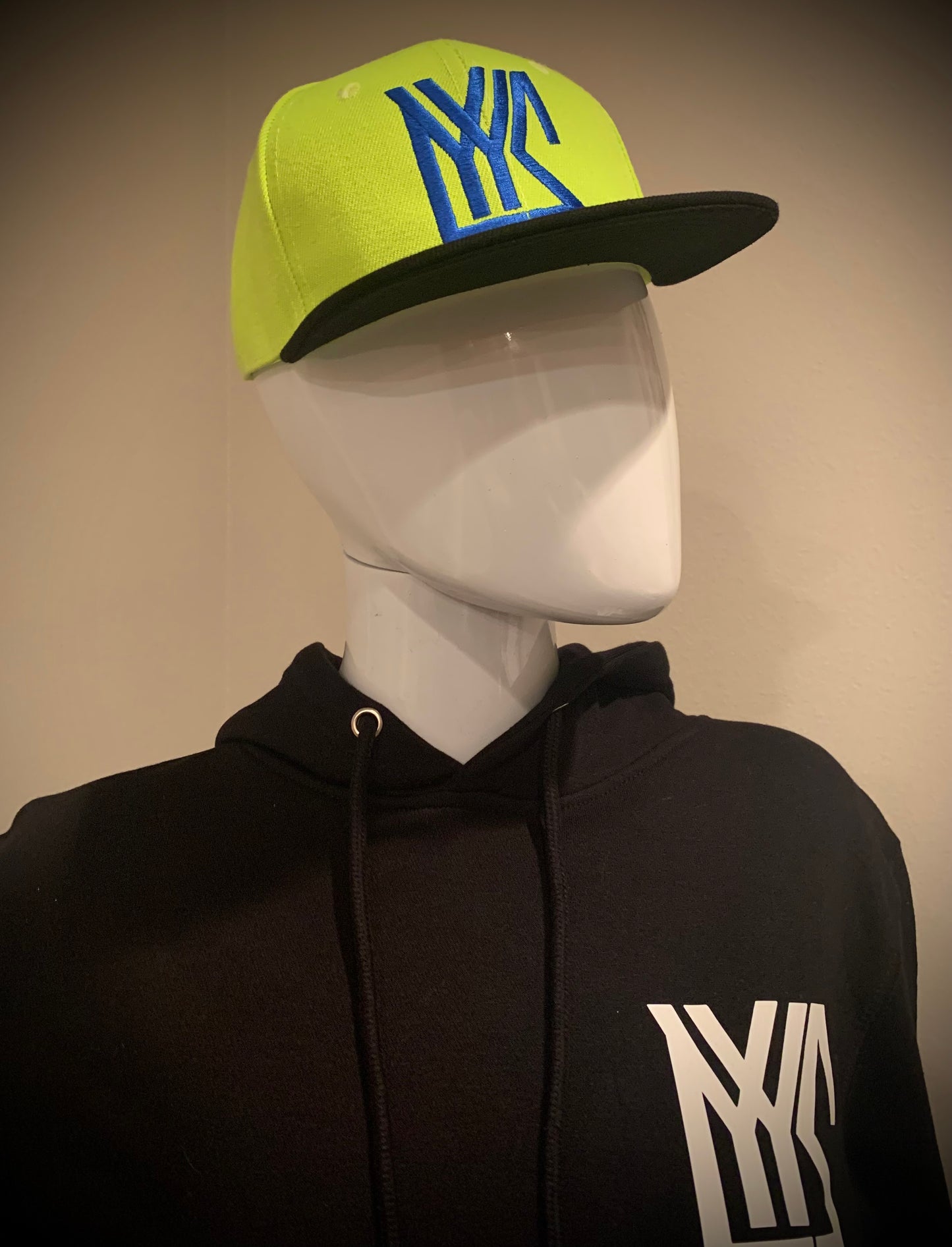 Youth Neon/ Black Snap Back with Blue Logo