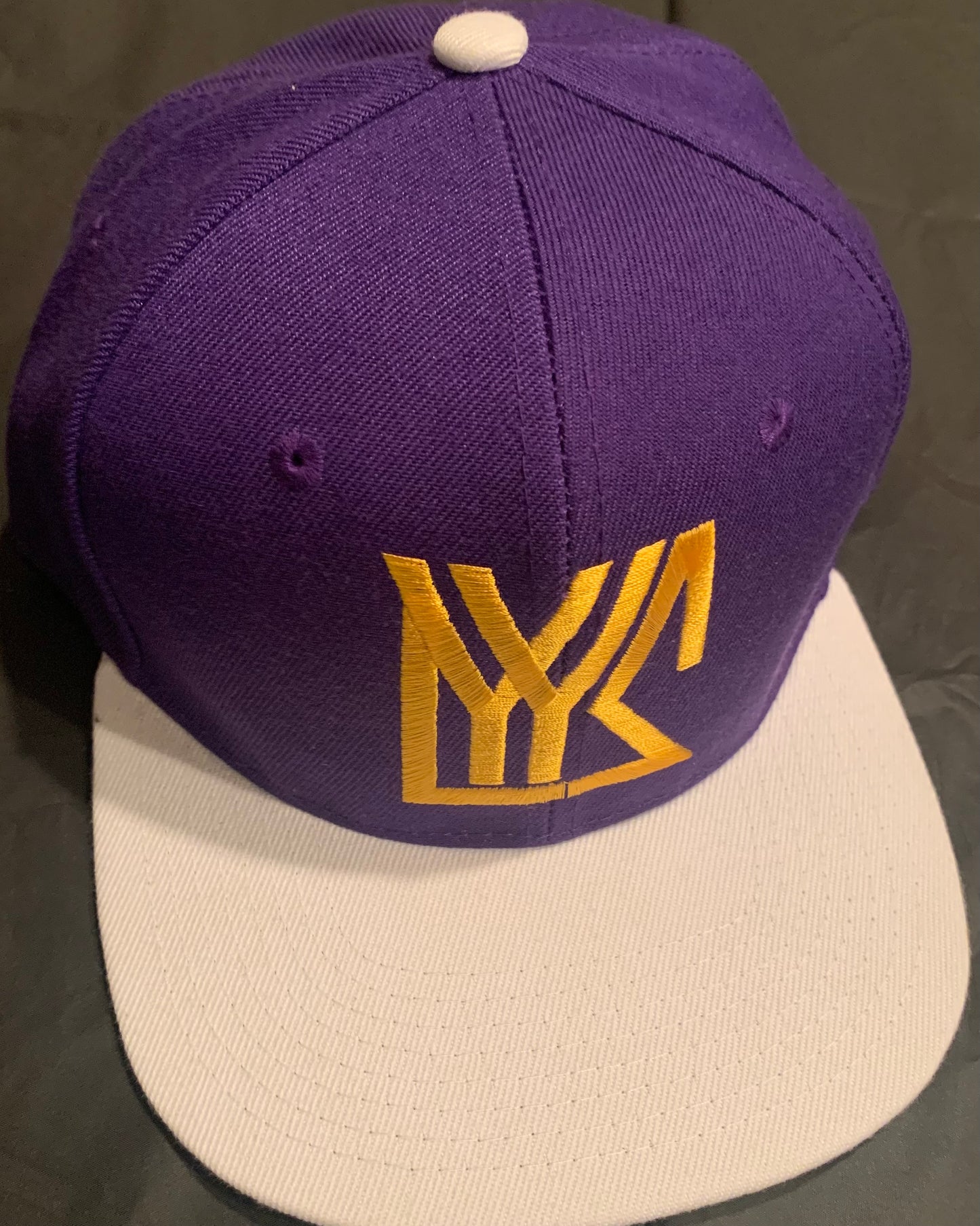 Purple/White Snap Back with Golden Yellow Logo